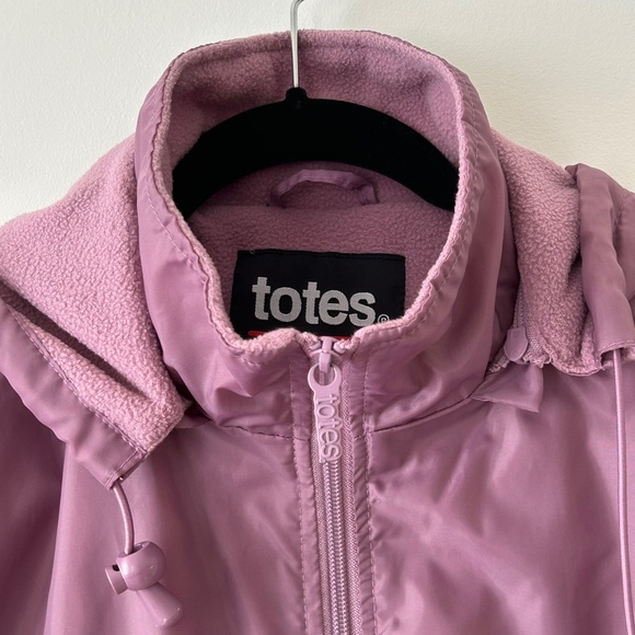 Totes Purple Fleece Lined Hooded Rain Coat - Picture 5 of 16